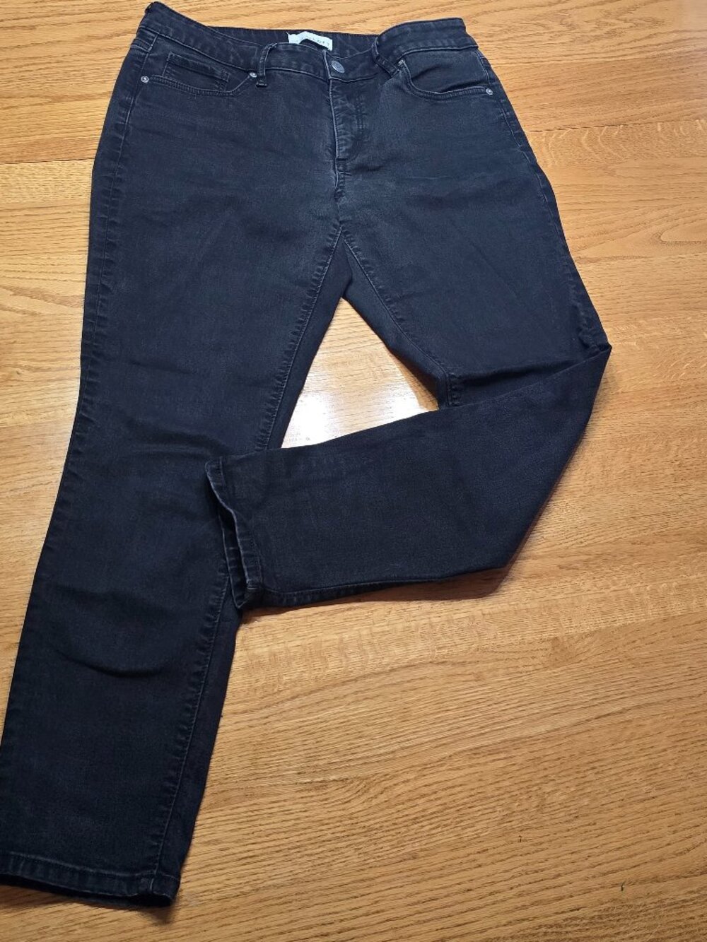 LOFT Jeans Womens 29/8 Black Curvy Skinny Mid Rise Stretch Slim Fit Denim Pants